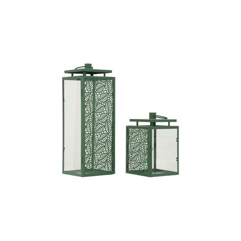 Ensemble de 2 lanternes de salle 15x14,5x41,5 - 15x14,5x24 (verre trempé)