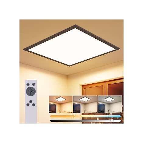GBLY LED Lámpara de techo lámpara de techo plana 13.5 W regulación continua [Clase de eficiencia energética A] 2940 lúmenes panel LED cuadrado con mando a distancia ideal para dormitorios salas de est (1/5)