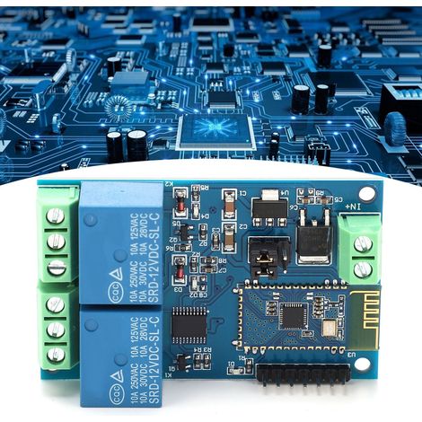 Relais Bluetooth double canal 12 V pour maison connectée IoT avec application mobile Android et commande à distance (1/5)