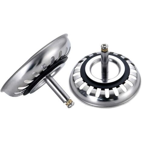 Colador para fregadero de cocina, tapón colador para fregadero con altura ajustable, cesta coladora de acero inoxidable 304 para fregaderos de cocina con un diámetro de 78 mm (2 unidades) (1/5)