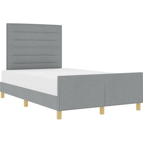 Maison Exclusive - Cadre de lit avec tête de lit Gris clair 160 x 200 cm tissu (1/5)