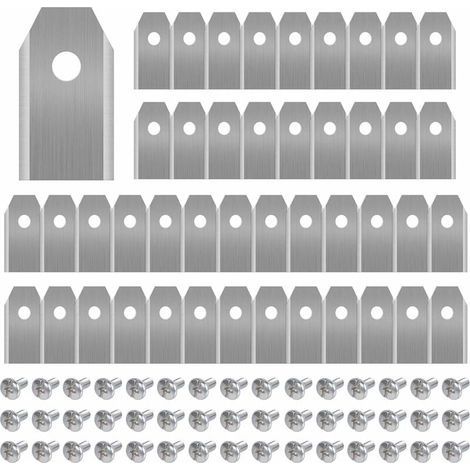 45 x Lames de Rechange en Titane, Lames de Tondeuse à Gazon pour Toutes Les Tondeuses Robotiques Husqvarna Automower, Gardena, Yardforce, Robuste (3g / 0.75mm) avec Vis (1/4)