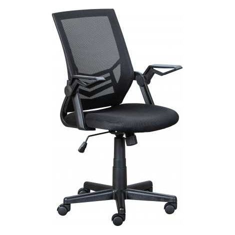 Sedia con Braccioli Nera Poltrona Ufficio Ruote Reclinabile Imbottita Scrivania (1/5)