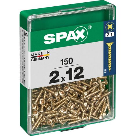 Scatola da 150 unità di vite per legno Spax con testa piatta Yellox 2,0x12 mm Spax