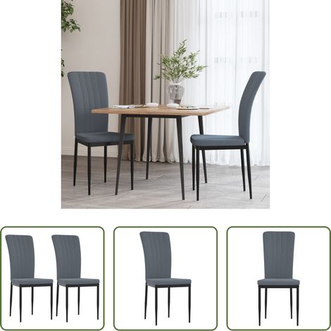 vidaXL Sillas de comedor 2 unidades terciopelo gris oscuro (1/5)