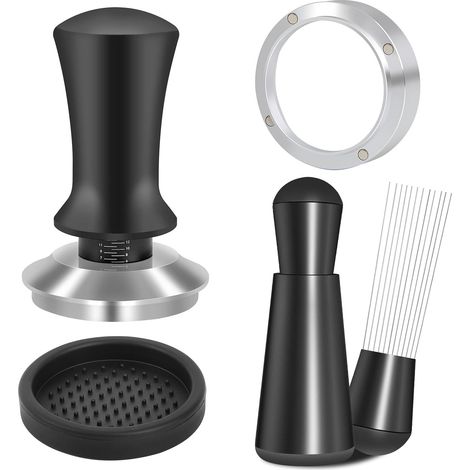 Kit d'accessoires pour machine à expresso 51 mm – Tasseur calibré à ressort, outil et entonnoir doseur – Convient aux machines à expresso et porte-filtres de 51 mm (1/4)