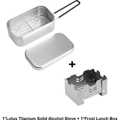 (Réchaud à alcool inclus) Boîte à bento de camping légère et pliable, en aluminium avec panier vapeur, 800 ml (1/5)