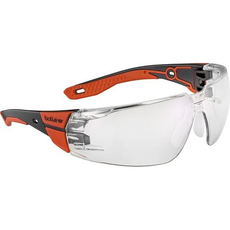 Lunettes de protection incolores BOLLE SAFETY Rush+ 2.0 - Noir / Rouge - M - Incolore