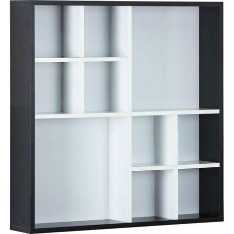 Étagère Murale 10 Compartiments "Bukan" 70cm Noir & Blanc (1/5)