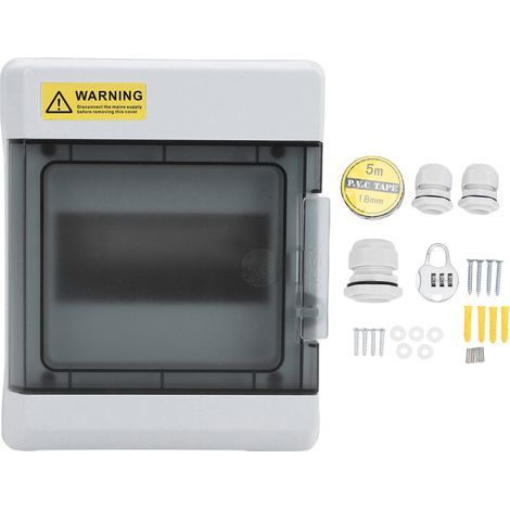 6-Way Power Distribution Box with IP66 Waterproof Code Lock, ABS PC Plastic, DIN Rail Mount and Connectors (1/5)