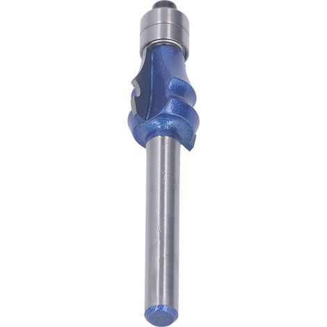 Fraise à bois à double roulement, queue de 6,35 mm (1/4"), qualité professionnelle, pointe de finition bleu argenté, 1/4" x R2 (1/5)