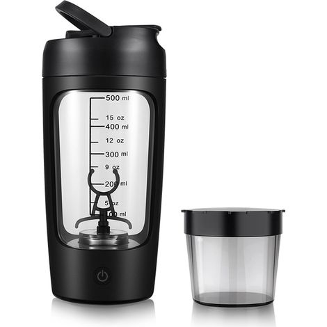 Shaker elettrico per frullati proteici, senza BPA  Shaker portatile ricaricabile, ideale per frullati sostitutivi del pasto, 650 ml (nero)