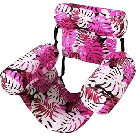 Bouées gonflables chaises longues flottantes motifs végétaux, chaises et frites de piscine roses robustes pour adultes (partie 1) (1/5)