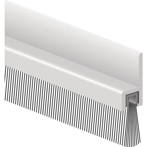 Brosse d'étanchéité 1000mm avec brosse durable – Aluminium pour portes et fenêtres – Fixation par vis – Hauteur totale 30mm – Ellen (1/10)