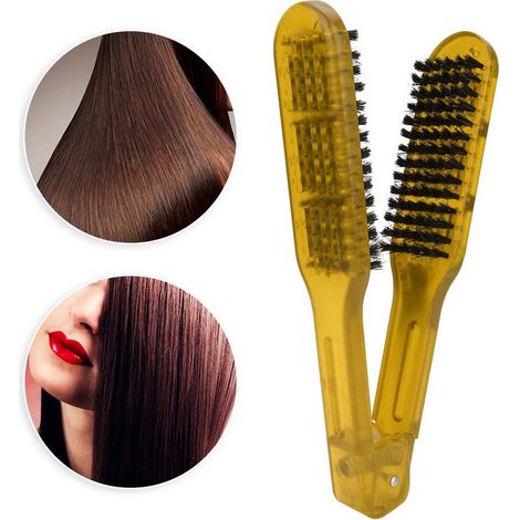 Plaque Lisseur à Cheveux en Bois pour Lissage et Coiffure (Jaune)