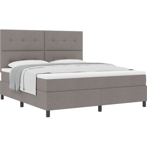 Maison Exclusive - Boxspringbett mit Matratze mit LED Taupe 180 x