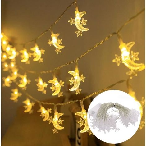 Guirlande Lumineuse - 6M - 40 LED - Étoiles et Lune - Décoration Intérieur/Extérieur (1/4)