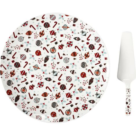 Plat & Pelle à Tarte "Noël" 30cm Multicolore