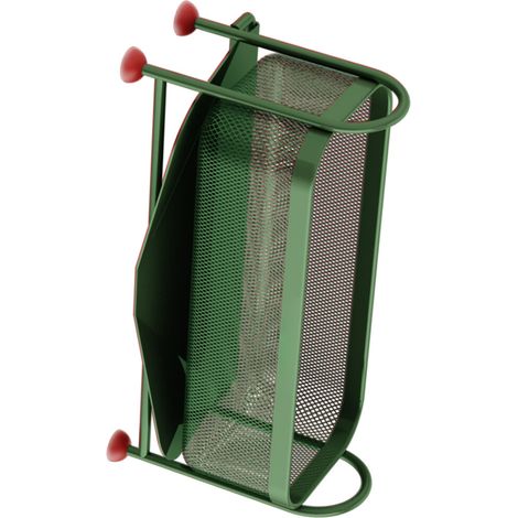 Scaffale da appoggio in ferro resistente, con rivestimento verde.
