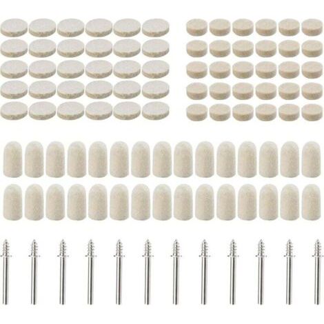 Pair 102 Polierpads aus Wollfilz, Schleifscheiben für Zubehör – Rotationswerkzeuge – verschiedene Größen (10/13/25 mm Durchmesser)