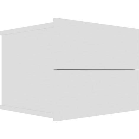 Comodino sospeso con due cassetti 40 x 30 x 30 cm MDF bianco DEC033330