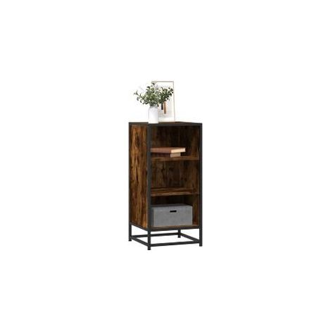 Buffet chêne fumé 35,5x35x76 bois d'ingénierie et métal (1/5)