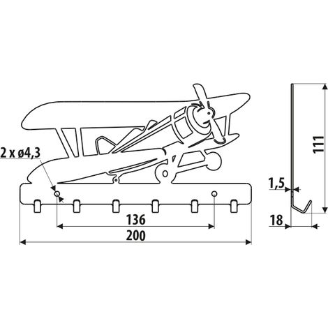 Cintre WS65, AVION, structure noire (1/3)