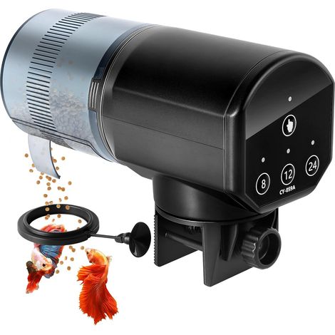 Aquarium Distributeur Automatique pour Poisson, 200ml Alimenteur Distributeur Automatique de Nourriture pour Poissons à Piles avec Minuteur, Alimenteur pour Poissons Pendant Les Vacances (1/5)