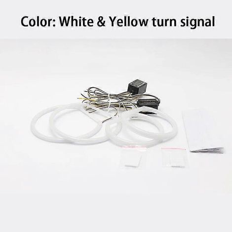 SMD Cotton Light Switchback LED Angel Eye Halo Ring Kit für BMW E46 325i 325xi 330i 330xi mit HID-Scheinwerfern 1999 2000-2005 – weiß und gelb