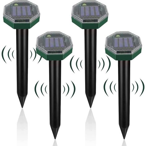 4 repelentes solares para topos, repelente solar ultrasónico para topos, repelente solar impermeable IP65 para topos, repelente ultrasónico para serpientes, repelente solar para topos