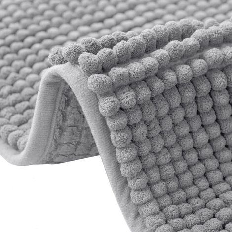 Tapis de Bain, Tapis de Douche Antidérapant, Tapis Salle Bain en Chenille, Absorbant l'eau,Lavable en Machine, Séchage Rapide, Anti Odeur, pour la Salle de Bain, Douche, 40 x 60 cm (1/5)