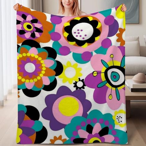 Couverture de lit en polaire, jeté doux et chaud pour le printemps, légère et luxueuse en microfibre de polyester, décoration intérieure cosy, ajout parfait à la décoration intérieure, cadeau attentio (1/4)