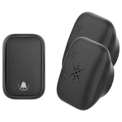 Self-powered wireless video doorbell, XU, No battery required, 150 m range, European plug, 1 doorbell 2 receiver (black) (1/4)