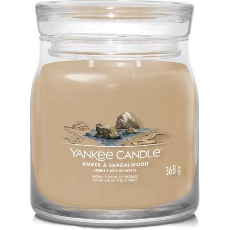 Yankee Candle - Bougie signature ambre et bois de santal modèle moyen (1/2)