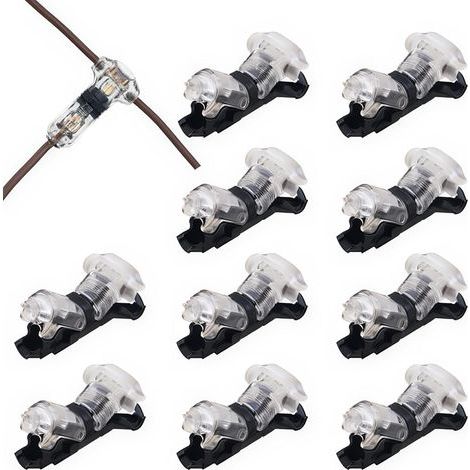 10 Stück 1-polige T-Verbinder für 20/22 AWG Elektrokabel, wasserdichte Kfz-Elektroverbinder – lötfreie Kabel, wasserdichte Kfz-LED-Beleuchtungsverbinder, Crimp-Anschlüsse und -Sets