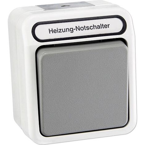 Merten Heizung-Notschalter Aufputz - Aus/Wechsel - 1-polig - mit Kontrolllampe - IP 44 - lichtgrau - MEG3448-8029