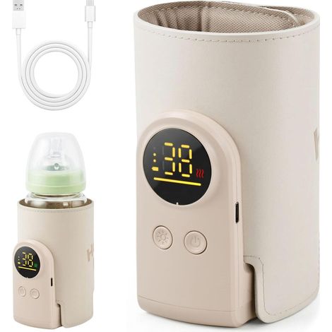 18W Rapide 6 Niveaux de Température (38-50°C), Chauffe Biberon mobile sans Fil USB, Batterie 8000mAh pour Voiture et (1/5)