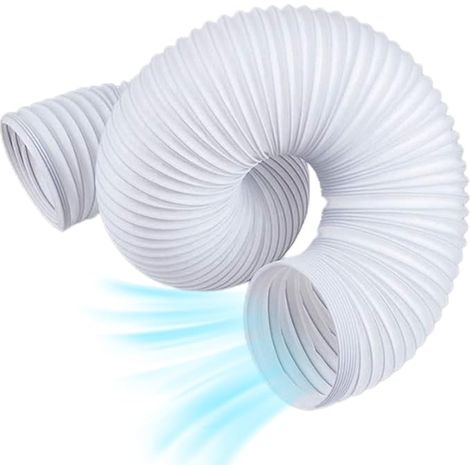 Conduit d'air Flexible Tuyau de Ventilation 15x150cm, Tuyau Échappement de Climatiseur Portable, d'Evacuation en PVC Acier pour Chauffage et Climatisation, Seche Linge, Hotte, Déshumidificateur (1/5)