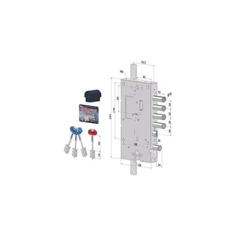 SERRATURA TRIPLICE APPLICARE PORTE BLINDATE D.M.+C.EUR.REV. INT.28 243- - (2431DCR0328S56) -  SECUREMME