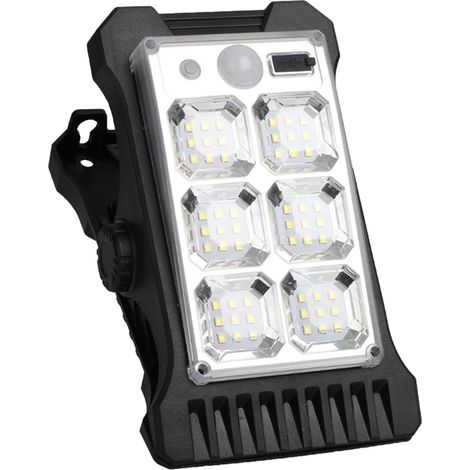 Lampes solaires à clipser d'extérieur étanches,lampe solaire à clipser Lumières de marche Lampes solaires d'extérieur avec capteur de mouvement, lumière de sécurité, chargeur USB, étanche, pour al (1/5)
