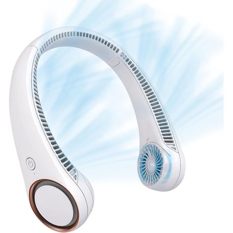 Ventilateur de cou portable, ventilateur mains libres sans pales, ventilateur personnel rafraîchissant, 3 vitesses de réglage, sortie d'air de 78 cm. (1/5)