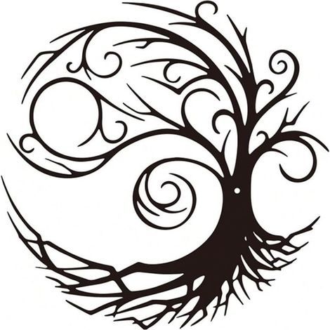 Décoration murale en métal arbre de vie Art Déco 30x30cm – Design captivant pour salon, chambre, jardin – Apportez une touche artistique (1/5)
