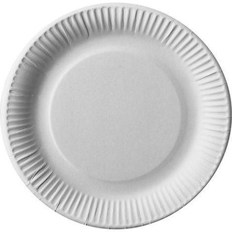 Assiettes carton blanc rondes 23 cm pure, lot de 100, compostables contact alimentaire sec gras (1/5)