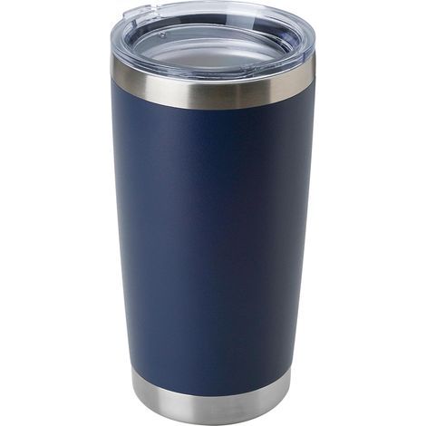 Gobelet acier inoxydable 20oz avec couvercle isotherme voyage café bière chaud froid portable voiture, bleu marine (1/5)