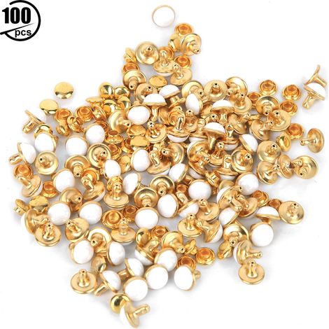 100 Rivets Décoratifs Semi-Circulaires 7.5mm pour Couture DIY - Accessoires Sacs et Vêtements (Blanc) (1/5)