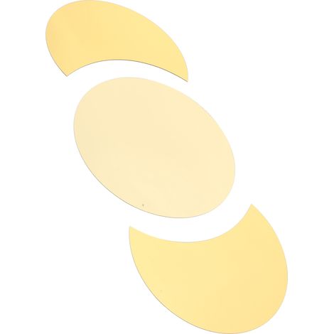 Sticker mural miroir acrylique en forme de demi-lune et de soleil, doré, pour la décoration intérieure. (1/5)