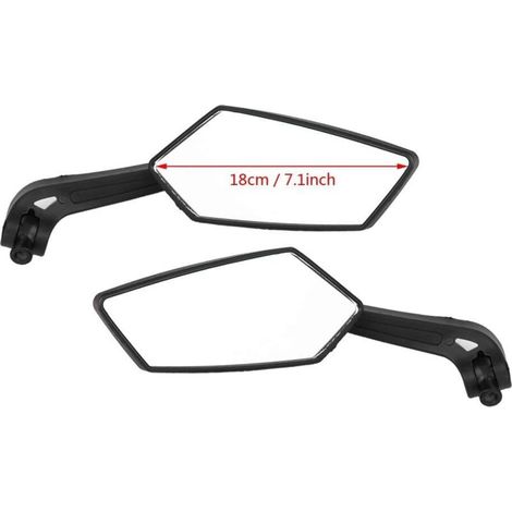 2 pièces Rétroviseur Latéral de Moto,Rétroviseur Noir Rétro L-bar & R-Bar (1/5)