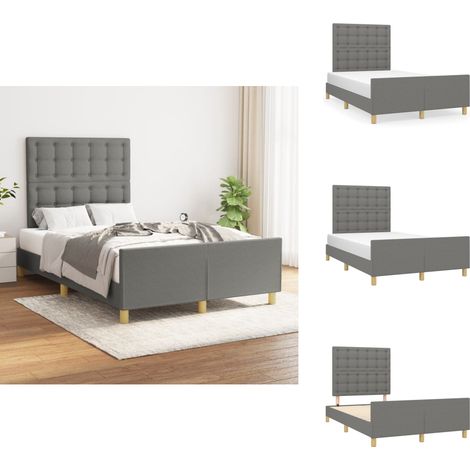 Bettgestell ohne Matratze Dunkelgrau 120x200 cm Stoff - Bettsofa - Doppelbett - Boxspringbetten - Lattenrost - Schlafzimmermöbel (1/5)