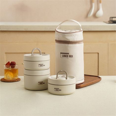 Boîte À Repas Isolée - Acier Inoxydable SS304 - Double Paroi Sous Vide - Sac Thermique Inclus - Pour Bureau École Pique-Nique - 2 Pièces (420 ml + 620 ml) (1/5)
