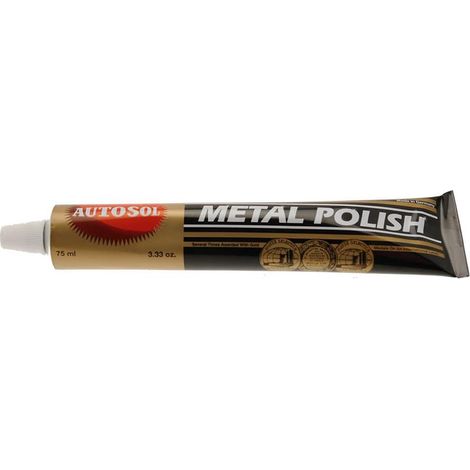 Autosol Polish Metal 75 ml, pâte de polissage pour métaux, nettoie et fait briller chrome, aluminium, laiton, cuivre, acier inoxydable (1/3)